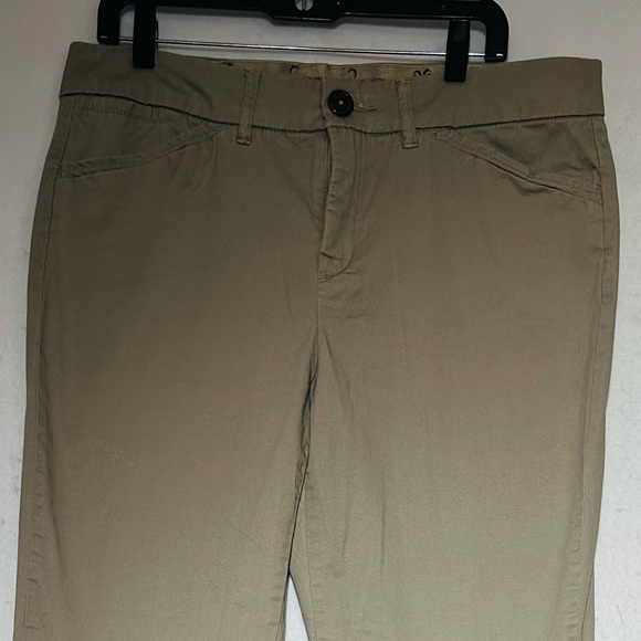 Khakis & Co Women's Pants Size 14 Cream Cotton Flexible Waist Tummy Slimming - Picture 2 of 6